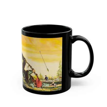 Bear Attack, Outdoor Life magazine story illustration, March 1971 - Black Coffee Mug - Go Mug Yourself