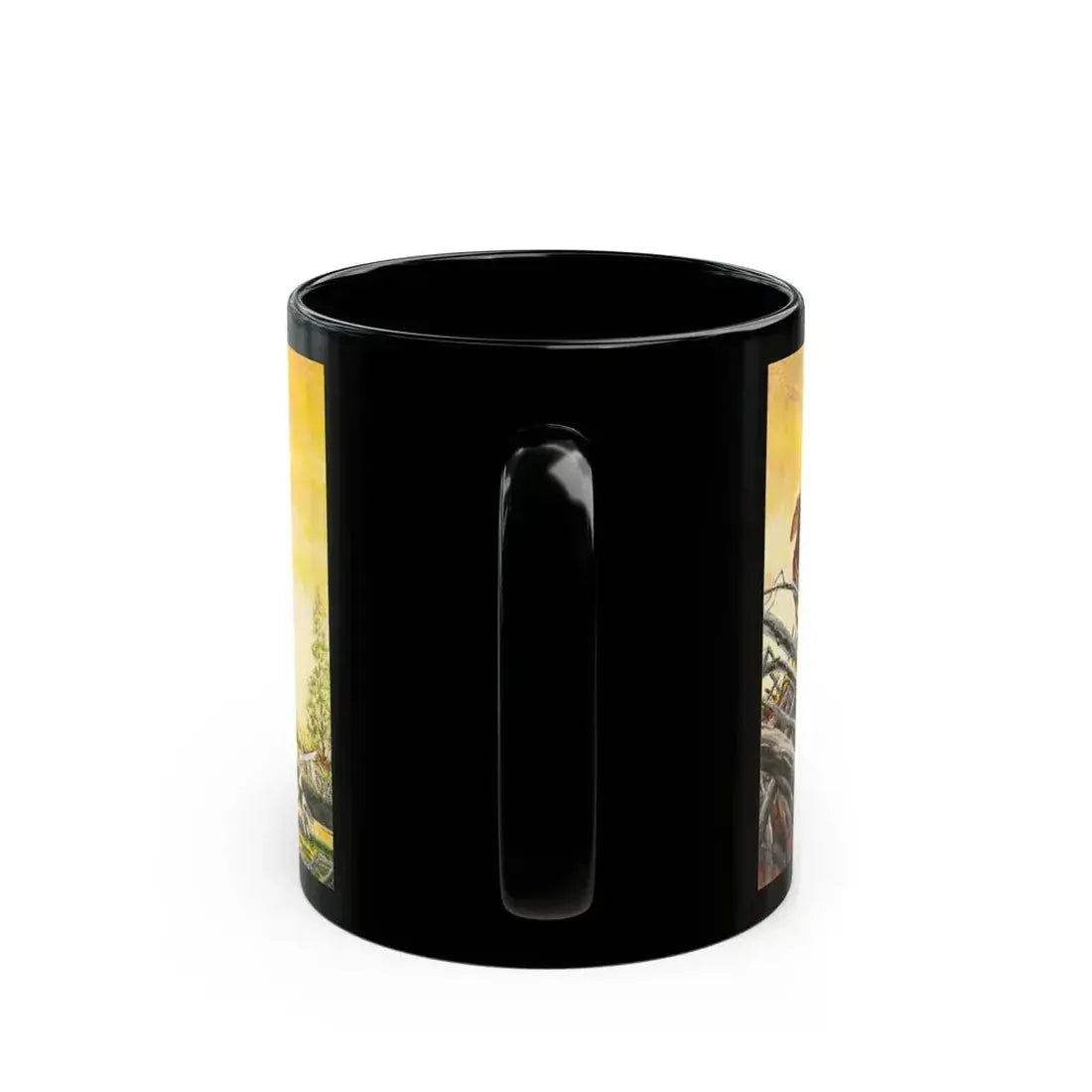 Bear Attack, Outdoor Life magazine story illustration, March 1971 - Black Coffee Mug - Go Mug Yourself