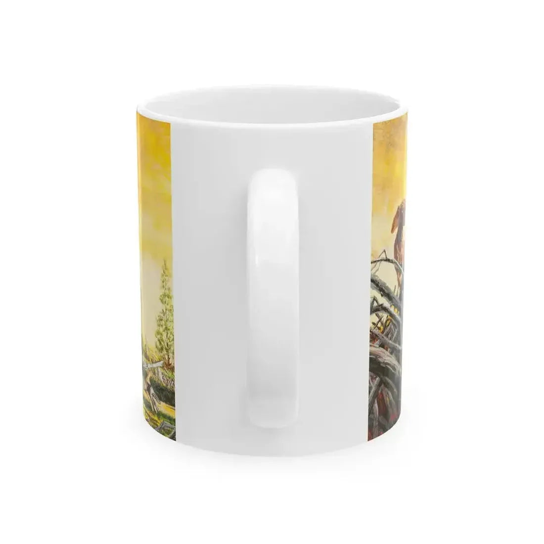 Bear Attack, Outdoor Life magazine story illustration, March 1971 - White Coffee Mug - Go Mug Yourself