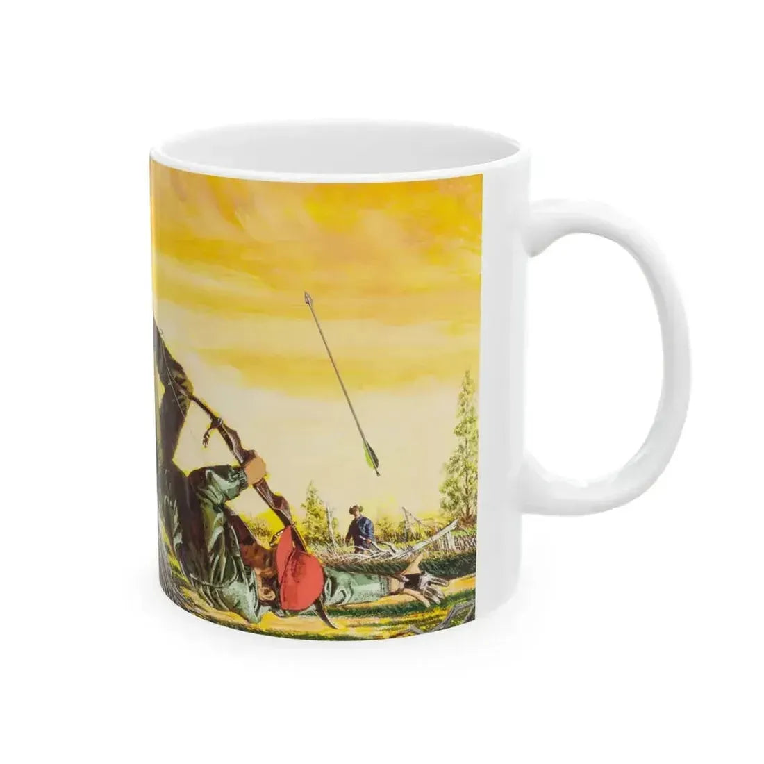 Bear Attack, Outdoor Life magazine story illustration, March 1971 - White Coffee Mug - Go Mug Yourself