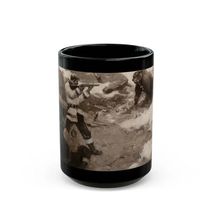 Bear Hunters, 1924 - Black Coffee Mug 15oz - Go Mug Yourself