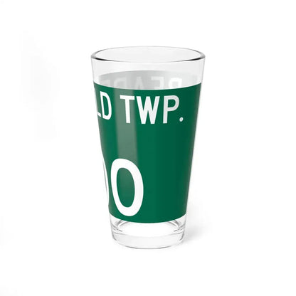 Bearfield Township Perry County Ohio route shield template (Ohio) (Road Sign) Pint Glass 16oz - Go Mug Yourself
