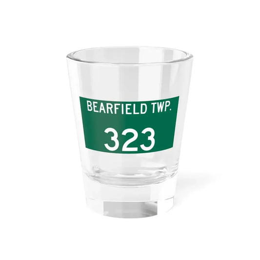 Bearfield Township Route 323 Perry County Ohio (Ohio) (Road Sign) Shot Glass 1.5oz 1.5oz - Go Mug Yourself