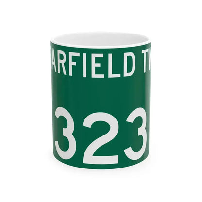 Bearfield Township Route 323 Perry County Ohio (Ohio) (Road Sign) White Coffee Mug 11oz - Go Mug Yourself