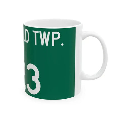 Bearfield Township Route 323 Perry County Ohio (Ohio) (Road Sign) White Coffee Mug - Go Mug Yourself