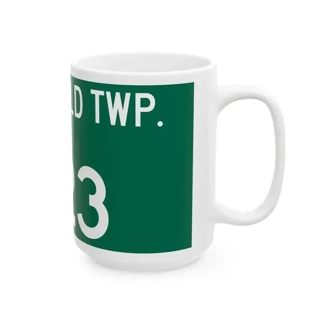 Bearfield Township Route 323 Perry County Ohio (Ohio) (Road Sign) White Coffee Mug - Go Mug Yourself