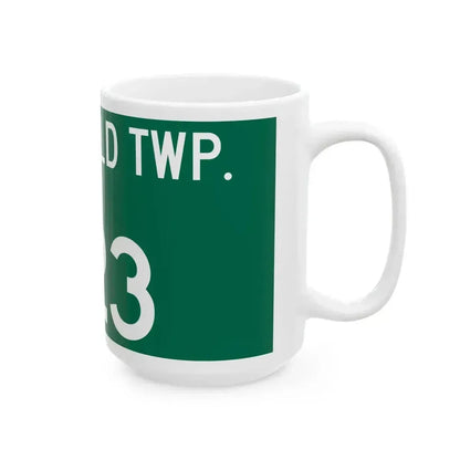 Bearfield Township Route 323 Perry County Ohio (Ohio) (Road Sign) White Coffee Mug - Go Mug Yourself