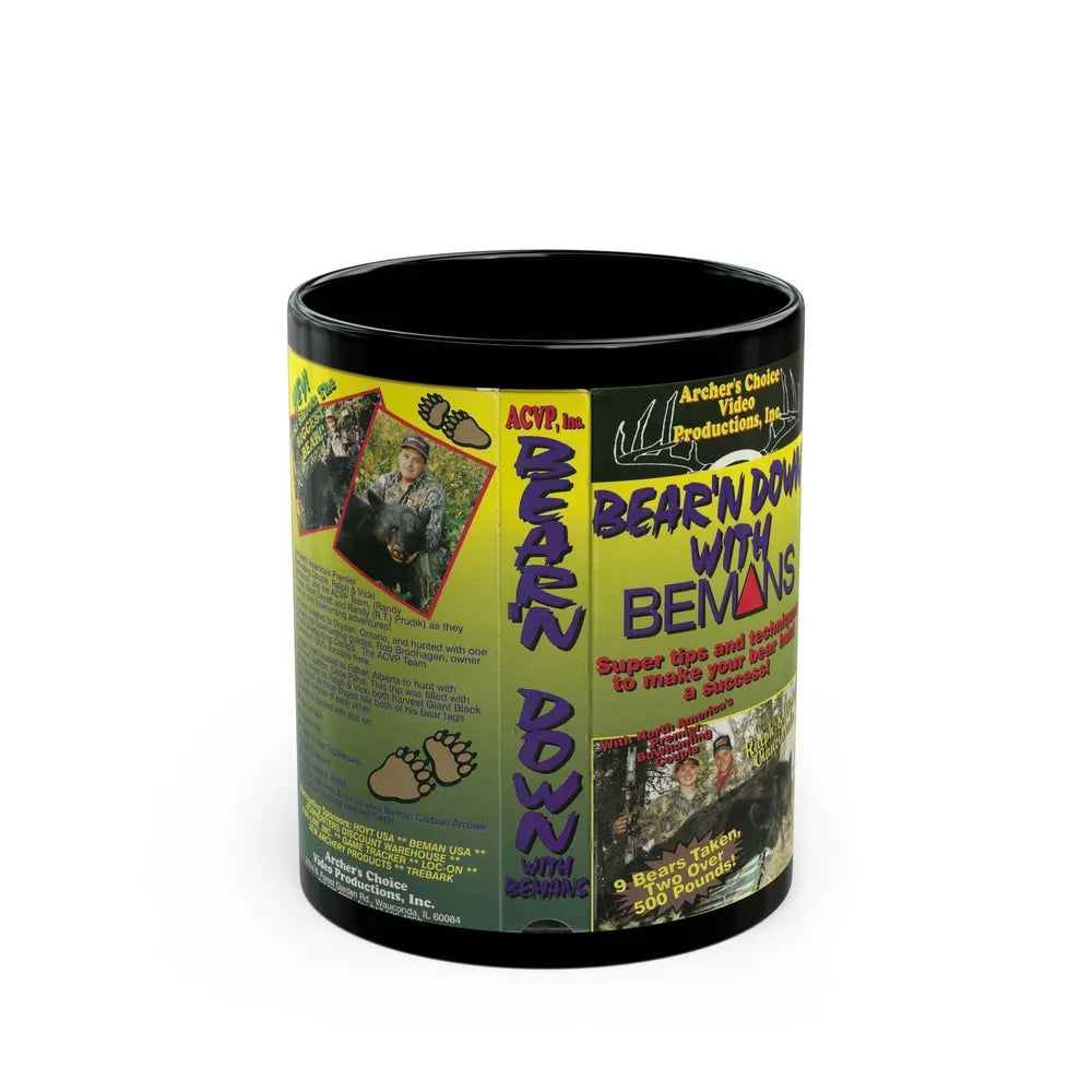 BEARN DOWN WITH BEMANS (VHS COVER) - Black Coffee Mug-11oz-Go Mug Yourself