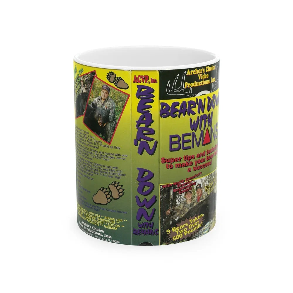 BEARN DOWN WITH BEMANS (VHS COVER) - White Coffee Mug-11oz-Go Mug Yourself