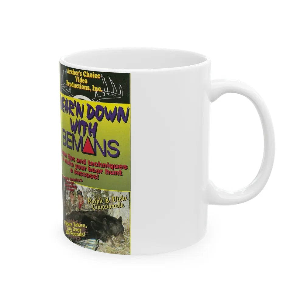 BEARN DOWN WITH BEMANS (VHS COVER) - White Coffee Mug-Go Mug Yourself