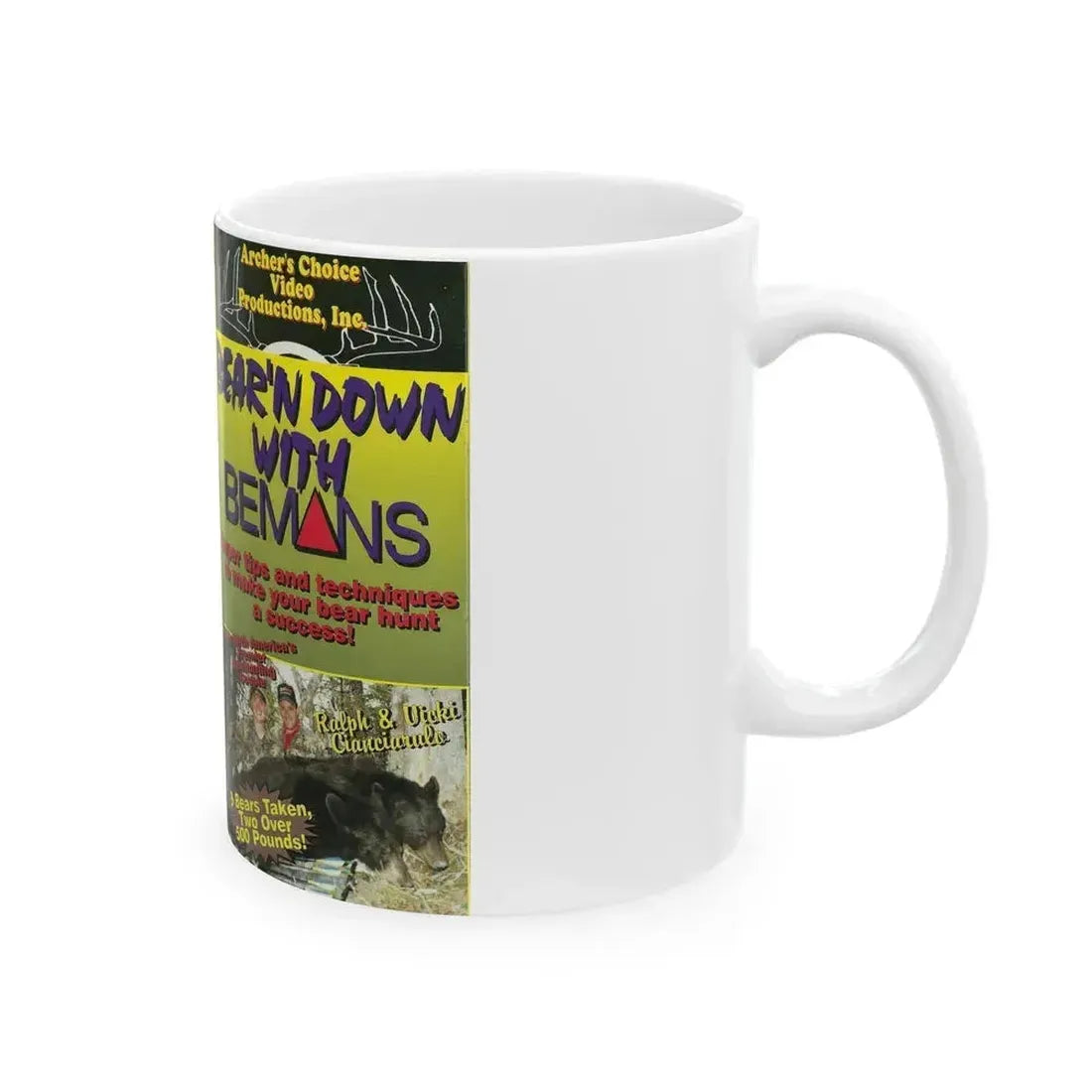 BEARN DOWN WITH BEMANS (VHS COVER) - White Coffee Mug - Go Mug Yourself