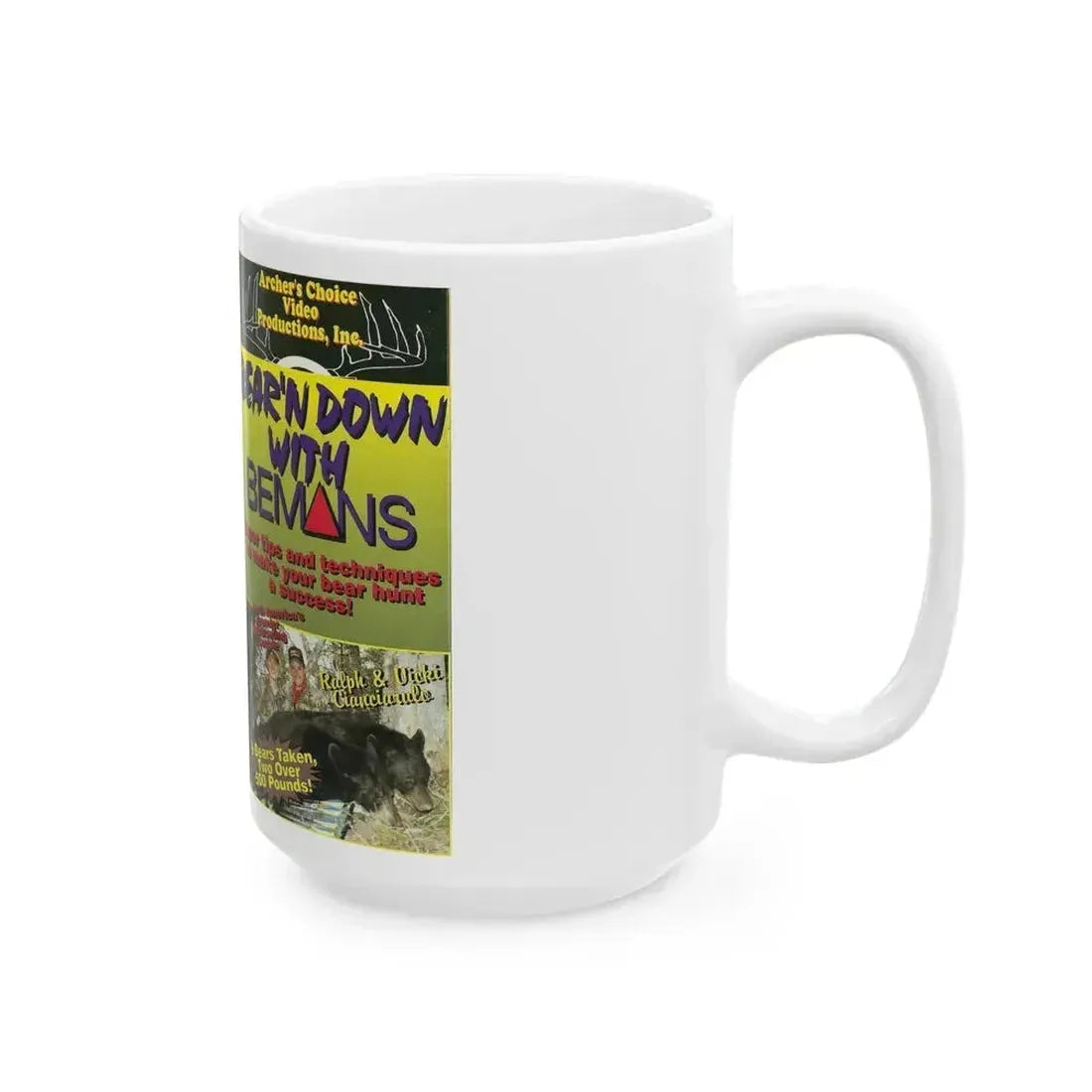 BEARN DOWN WITH BEMANS (VHS COVER) - White Coffee Mug - Go Mug Yourself