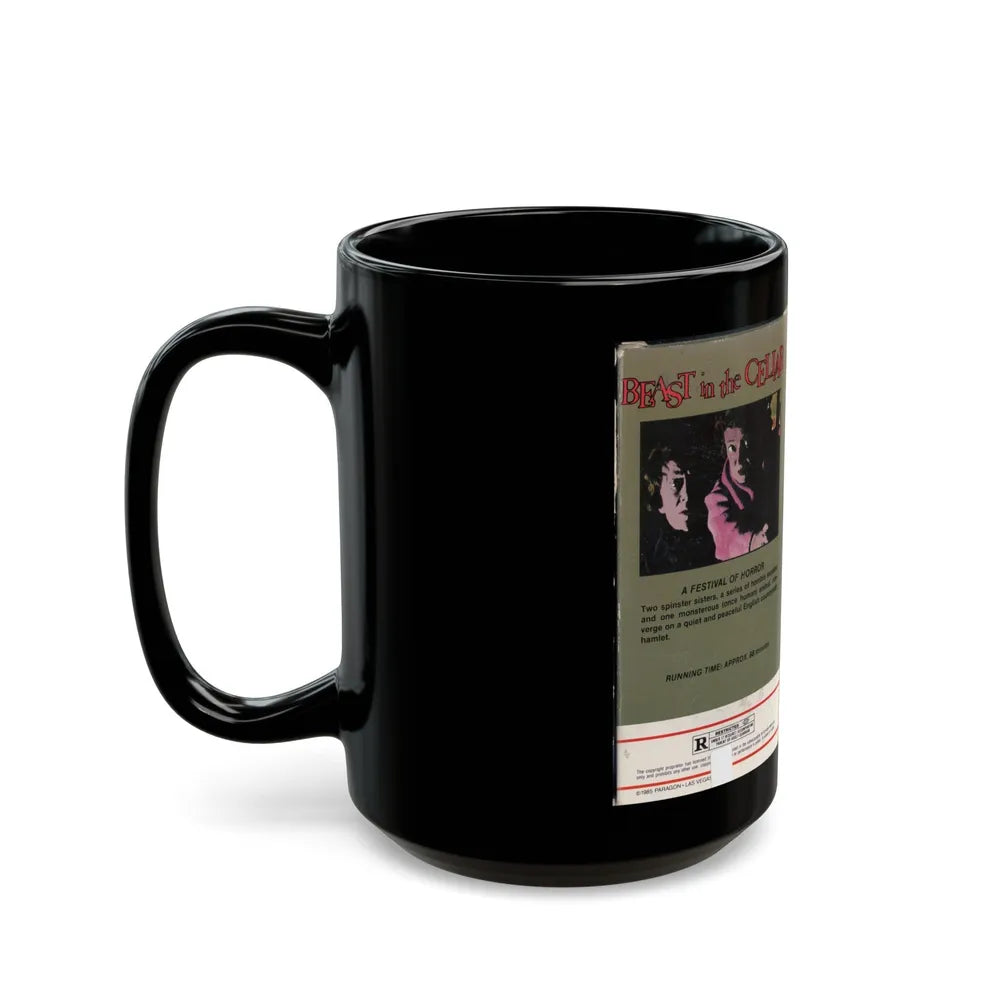 BEAST IN THE CELLAR (VHS COVER) - Black Coffee Mug-Go Mug Yourself