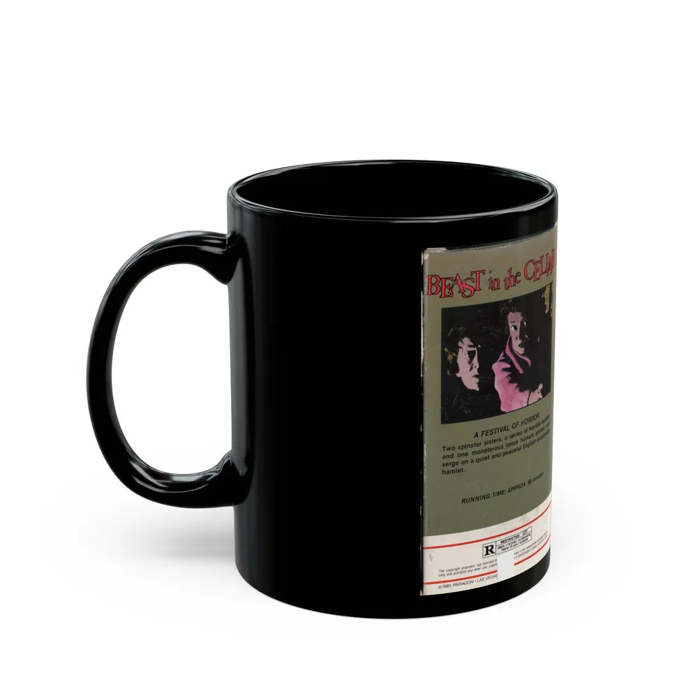 BEAST IN THE CELLAR (VHS COVER) - Black Coffee Mug-Go Mug Yourself