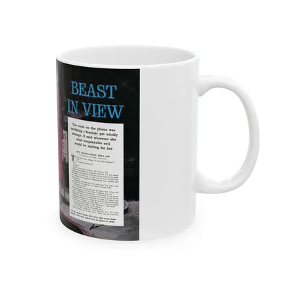 Beast in View, Cosmopolitan, June 1955 - White Coffee Mug - Go Mug Yourself