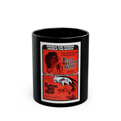 BEAST OF THE YELLOW NIGHT & CREATURE WITH THE BLUE HAND 1971 Movie Poster - Black Coffee Mug 11oz - Go Mug Yourself