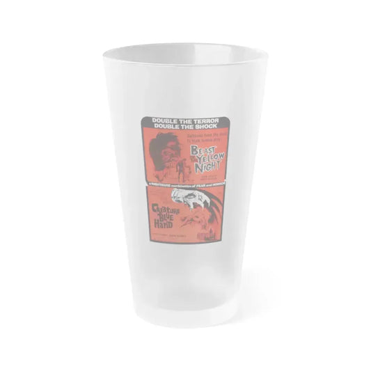 BEAST OF THE YELLOW NIGHT & CREATURE WITH THE BLUE HAND 1971 Movie Poster - Frosted Pint Glass 16oz 16oz Frosted - Go Mug Yourself