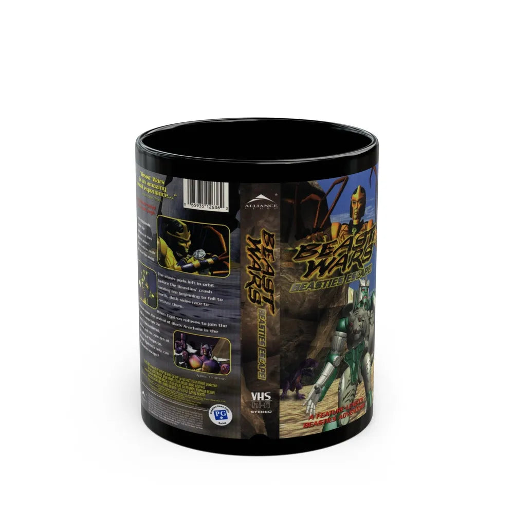 BEAST WARS BEASTIES ESCAPE (VHS COVER) - Black Coffee Mug-11oz-Go Mug Yourself