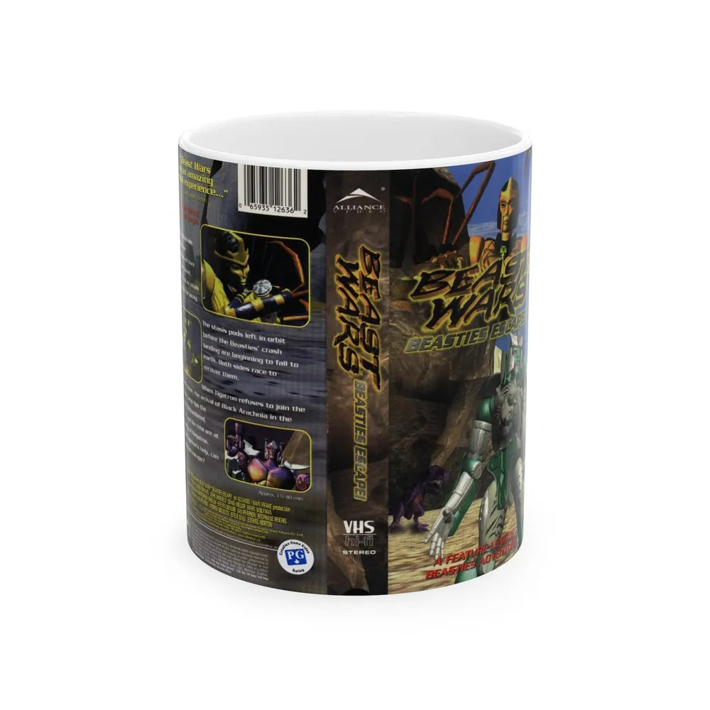 BEAST WARS BEASTIES ESCAPE (VHS COVER) - White Coffee Mug-11oz-Go Mug Yourself