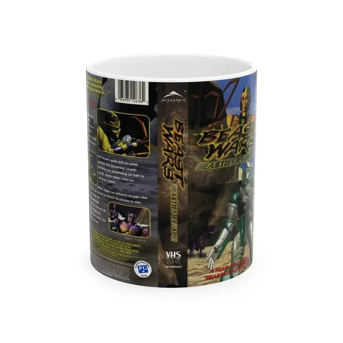 BEAST WARS BEASTIES ESCAPE (VHS COVER) - White Coffee Mug 11oz - Go Mug Yourself
