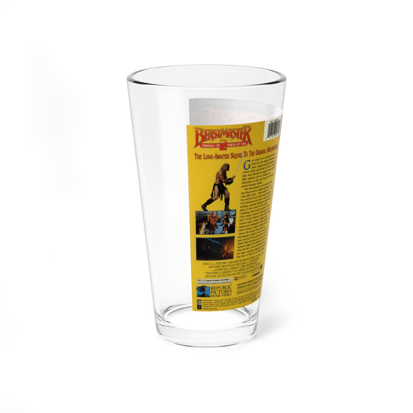 BEASTMASTER 2 (VHS COVER) Pint Glass 16oz-Go Mug Yourself