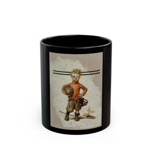 Beat-up Boy, Football Hero, The Saturday Evening Post, November 21, 1914 - Black Coffee Mug 11oz - Go Mug Yourself