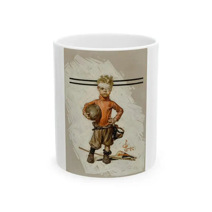 Beat-up Boy, Football Hero, The Saturday Evening Post, November 21, 1914 - White Coffee Mug 11oz - Go Mug Yourself