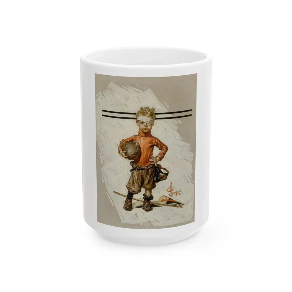 Beat-up Boy, Football Hero, The Saturday Evening Post, November 21, 1914 - White Coffee Mug 15oz - Go Mug Yourself