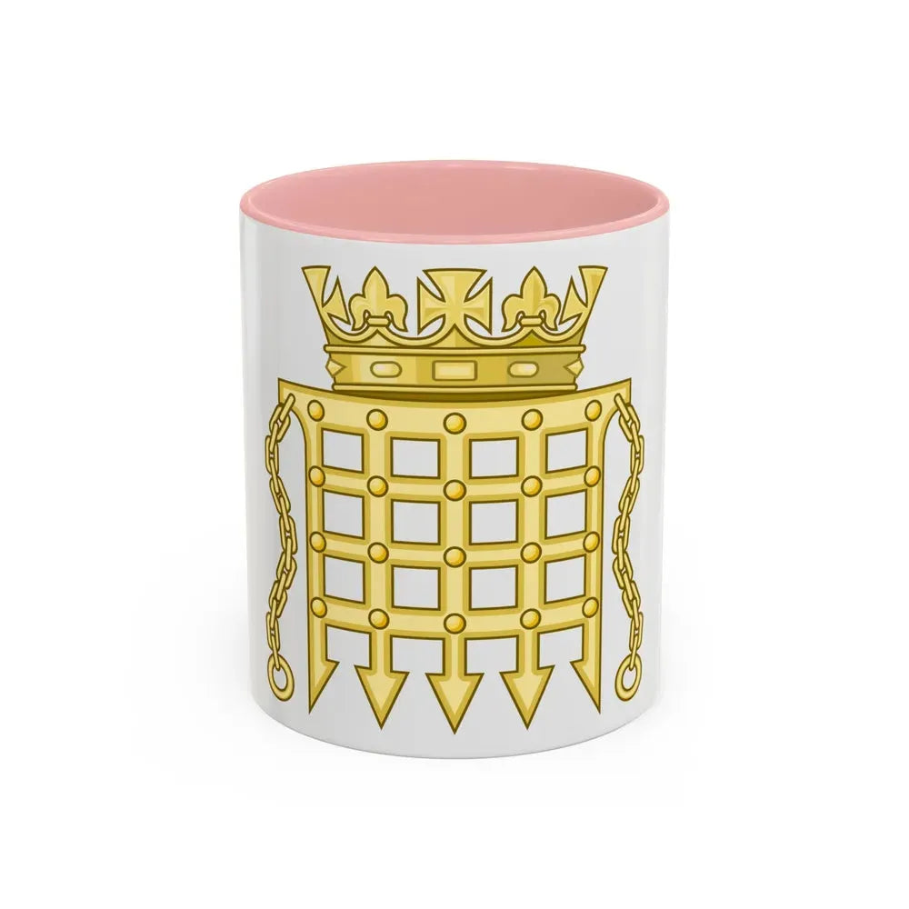 Beaufort Portcullis Badge of the Tudors - Accent Coffee Mug 11oz Pink - Go Mug Yourself
