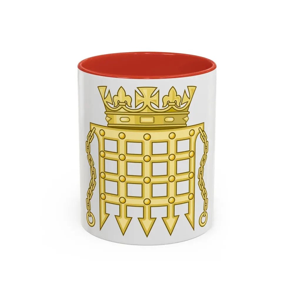 Beaufort Portcullis Badge of the Tudors - Accent Coffee Mug 11oz Red - Go Mug Yourself