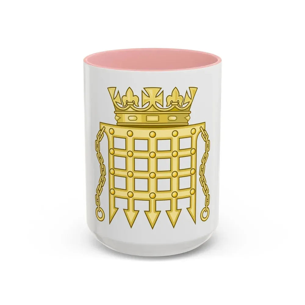 Beaufort Portcullis Badge of the Tudors - Accent Coffee Mug 15oz Pink - Go Mug Yourself