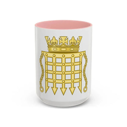 Beaufort Portcullis Badge of the Tudors - Accent Coffee Mug 15oz Pink - Go Mug Yourself