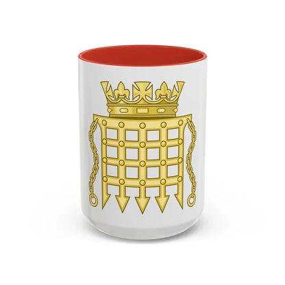 Beaufort Portcullis Badge of the Tudors - Accent Coffee Mug 15oz Red - Go Mug Yourself