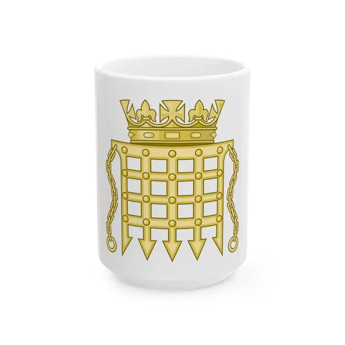 Beaufort Portcullis Badge of the Tudors - White Coffee Mug 15oz - Go Mug Yourself