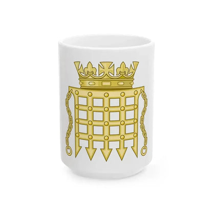 Beaufort Portcullis Badge of the Tudors - White Coffee Mug 15oz - Go Mug Yourself