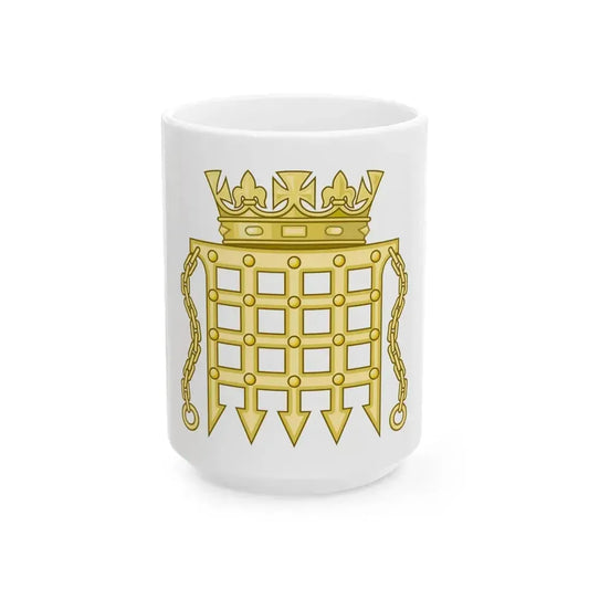 Beaufort Portcullis Badge of the Tudors - White Coffee Mug 15oz - Go Mug Yourself
