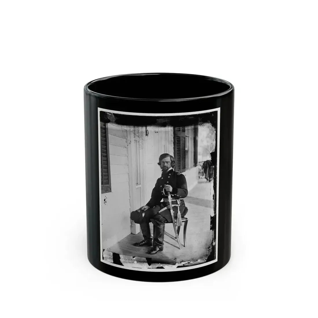 Beaufort, S.C. Gen. Isaac I. Stevens On Same Porch (U.S. Civil War) Black Coffee Mug 11oz - Go Mug Yourself