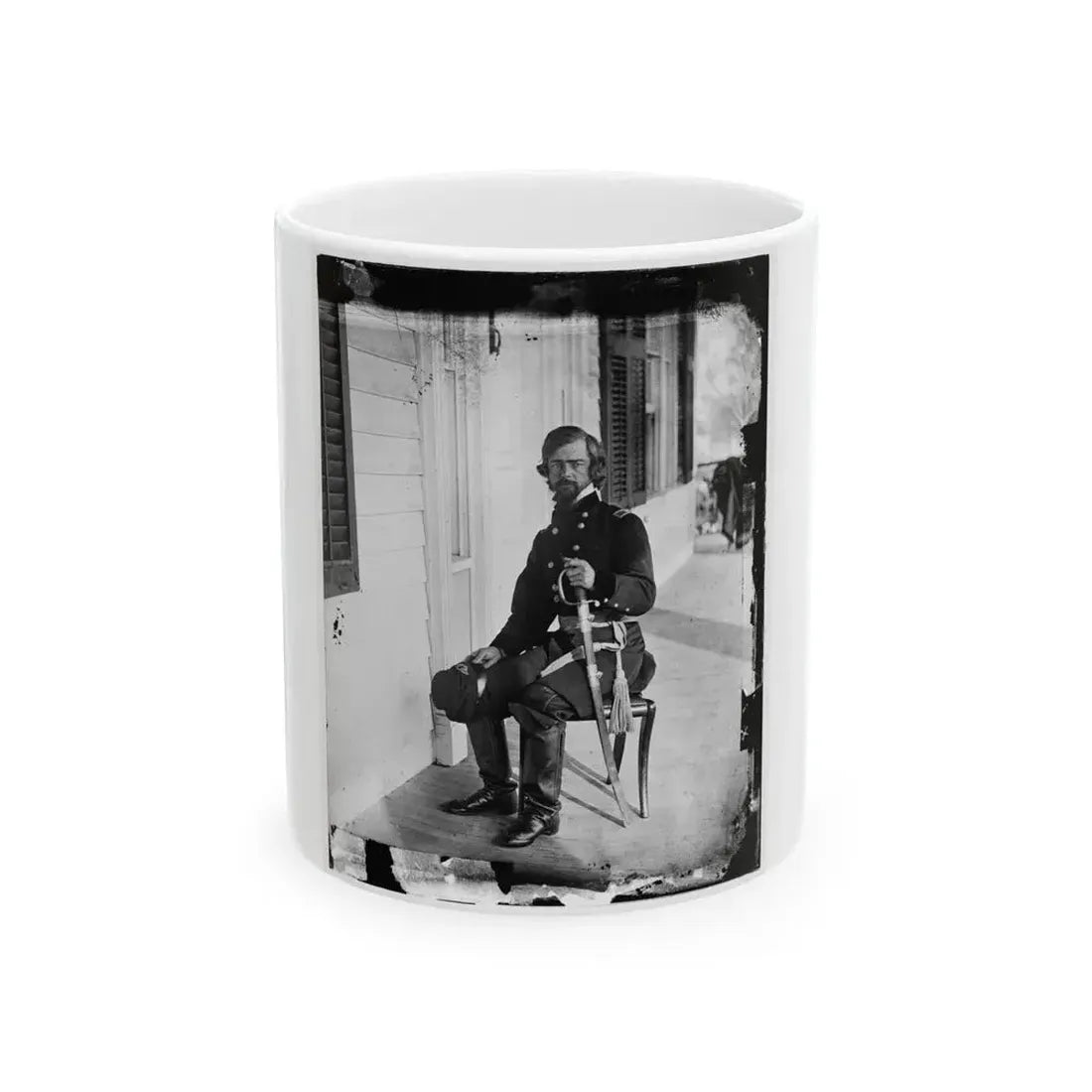 Beaufort, S.C. Gen. Isaac I. Stevens On Same Porch (U.S. Civil War) White Coffee Mug 11oz - Go Mug Yourself