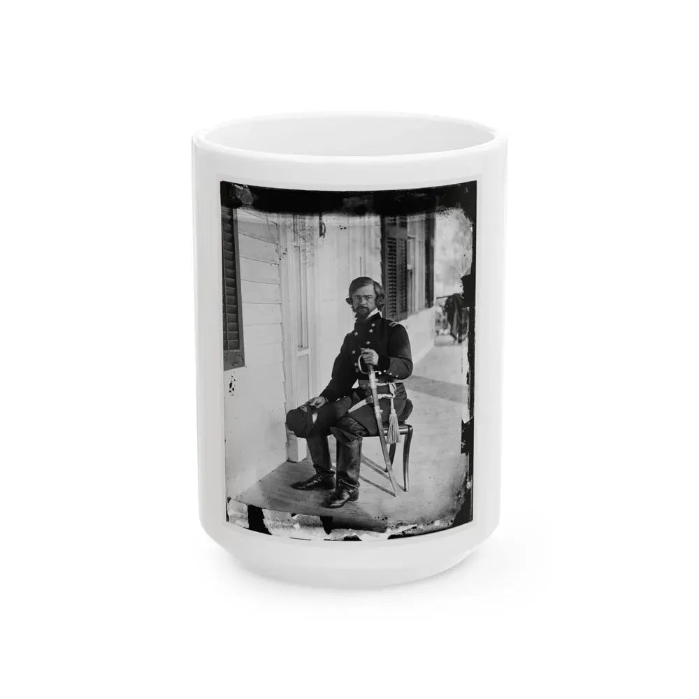 Beaufort, S.C. Gen. Isaac I. Stevens On Same Porch (U.S. Civil War) White Coffee Mug 15oz - Go Mug Yourself