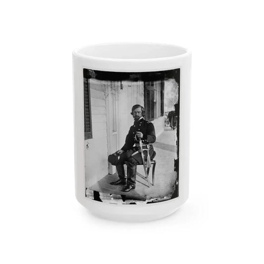 Beaufort, S.C. Gen. Isaac I. Stevens On Same Porch (U.S. Civil War) White Coffee Mug 15oz - Go Mug Yourself