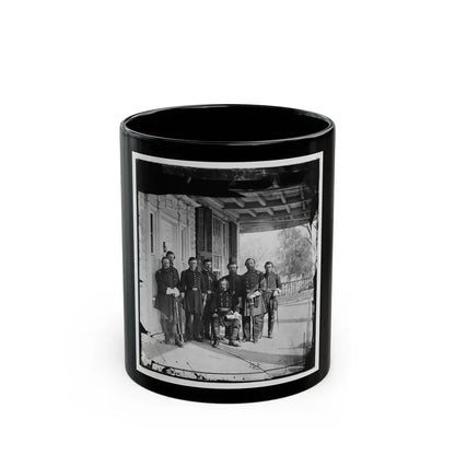 Beaufort, S.C. Gen. Isaac I. Stevens (Seated) And Staff On Porch Of A House (U.S. Civil War) Black Coffee Mug 11oz - Go Mug Yourself