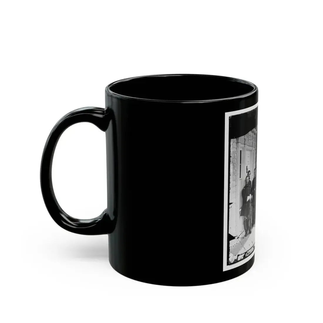 Beaufort, S.C. Gen. Isaac I. Stevens (Seated) And Staff On Porch Of A House (U.S. Civil War) Black Coffee Mug - Go Mug Yourself