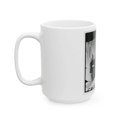 Beaufort, S.C. Gen. Isaac I. Stevens (Seated) And Staff On Porch Of A House (U.S. Civil War) White Coffee Mug - Go Mug Yourself
