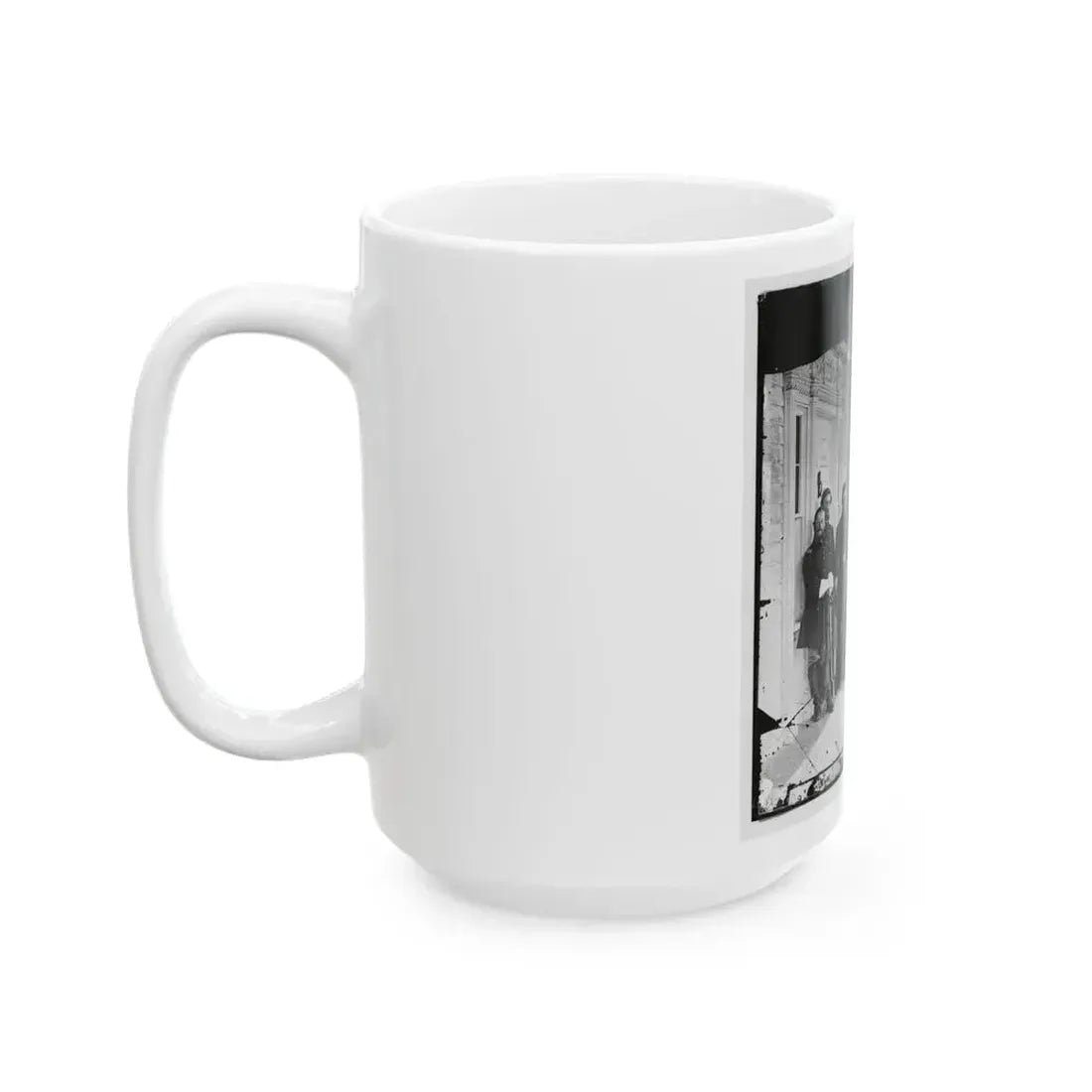Beaufort, S.C. Gen. Isaac I. Stevens (Seated) And Staff On Porch Of A House (U.S. Civil War) White Coffee Mug - Go Mug Yourself