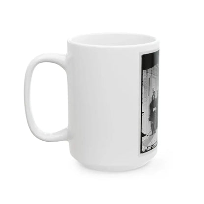 Beaufort, S.C. Gen. Isaac I. Stevens (Seated) And Staff On Porch Of A House (U.S. Civil War) White Coffee Mug - Go Mug Yourself