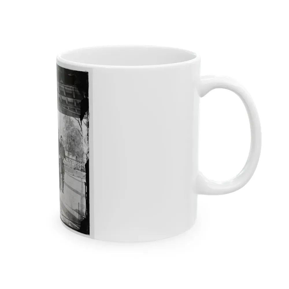Beaufort, S.C. Gen. Isaac I. Stevens (Seated) And Staff On Porch Of A House (U.S. Civil War) White Coffee Mug - Go Mug Yourself