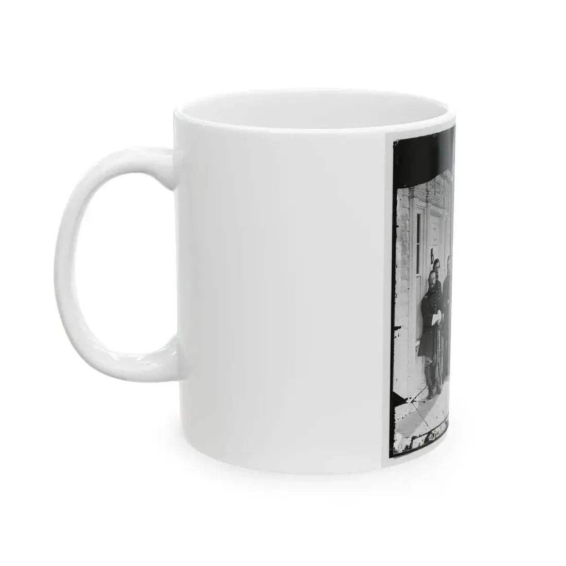 Beaufort, S.C. Gen. Isaac I. Stevens (Seated) And Staff On Porch Of A House (U.S. Civil War) White Coffee Mug - Go Mug Yourself