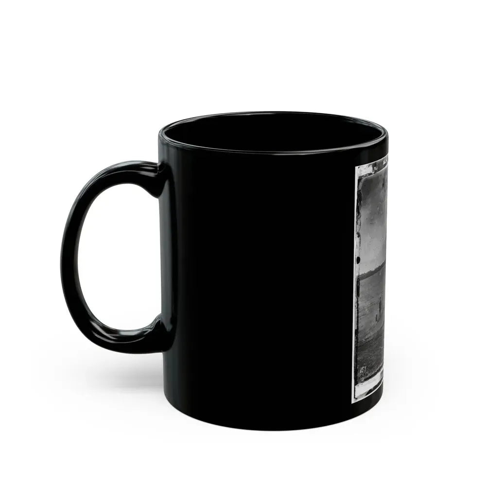 Beaufort, South Carolina. Erecting Pontoon Bridge Across Port Royal River (U.S. Civil War) Black Coffee Mug - Go Mug Yourself