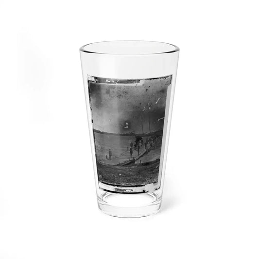 Beaufort, South Carolina. Erecting Pontoon Bridge Across Port Royal River (U.S. Civil War) Pint Glass 16oz 16oz - Go Mug Yourself