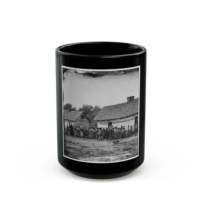 Beaufort, South Carolina. Group Of Negroes On J.J. Smith's Plantation (U.S. Civil War) Black Coffee Mug 15oz - Go Mug Yourself